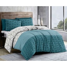 Комплект постільної білизни Pretty Turquoise Abstraction 795, євро, ранфорс, 100% бавовна