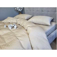 Комплект постільної білизни Satin GOFRE Жатка, бежевий