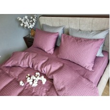 Комплект постільної білизни Satin GOFRE Жатка, фіолетовий