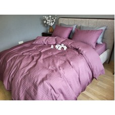 Комплект постільної білизни Satin GOFRE Жатка, фіолетовий
