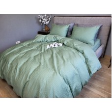 Комплект постільної білизни Satin GOFRE Жатка, полин