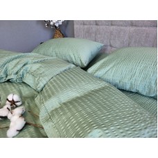 Комплект постільної білизни Satin GOFRE Жатка, полин