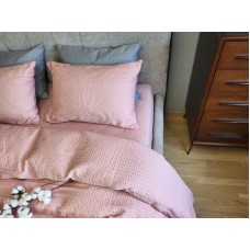 Комплект постільної білизни Satin GOFRE Жатка, пудра