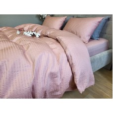 Комплект постільної білизни Satin GOFRE Жатка, пудра