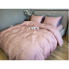 Комплект постільної білизни Satin GOFRE Жатка, пудра