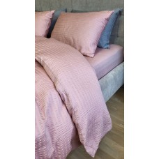 Комплект постільної білизни Satin GOFRE Жатка, пудра