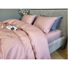 Комплект постільної білизни Satin GOFRE Жатка, пудра
