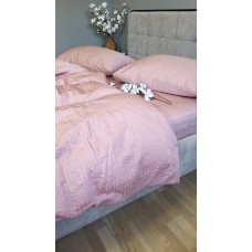 Комплект постільної білизни Satin GOFRE Жатка, пудра