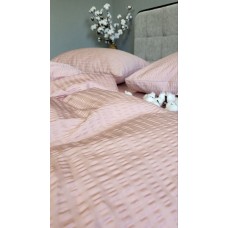 Комплект постільної білизни Satin GOFRE Жатка, пудра