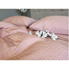 Комплект постільної білизни Satin GOFRE Жатка, пудра