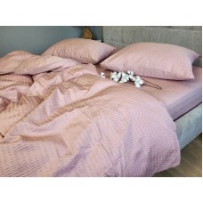 Комплект постільної білизни Satin GOFRE Жатка, пудра