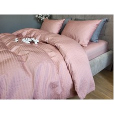 Комплект постільної білизни Satin GOFRE Жатка, пудра