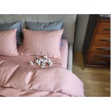 Комплект постільної білизни Satin GOFRE Жатка, пудра