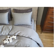 Комплект постільної білизни Satin GOFRE Жатка, сірий