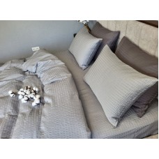 Комплект постільної білизни Satin GOFRE Жатка, сірий