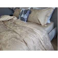 Комплект постільної білизни Tiara Beige, Сатин Жаккард, ТМ Комфорт-текстиль