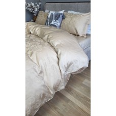 Комплект постільної білизни Tiara Beige, Сатин Жаккард, ТМ Комфорт-текстиль