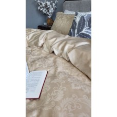 Комплект постільної білизни Tiara Beige, Сатин Жаккард, ТМ Комфорт-текстиль