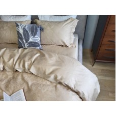 Комплект постільної білизни Tiara Beige, Сатин Жаккард, ТМ Комфорт-текстиль
