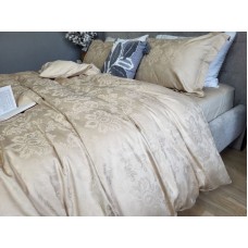 Комплект постільної білизни Tiara Beige, Сатин Жаккард, ТМ Комфорт-текстиль