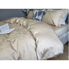 Комплект постільної білизни Tiara Beige, Сатин Жаккард, ТМ Комфорт-текстиль