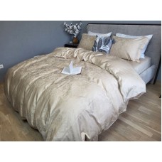 Комплект постільної білизни Tiara Beige, Сатин Жаккард, ТМ Комфорт-текстиль