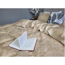 Комплект постільної білизни Tiara Beige, Сатин Жаккард, ТМ Комфорт-текстиль