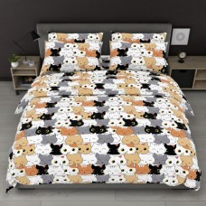 Комплект постільної білизни Оранж котейки NEW, бязь, з котиками