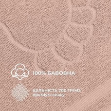 Килимок для ніг у ванну кімнату, 50 x 70 см, щільність 700 г/м2, бежевий з ніжками, ТМ IDEIA