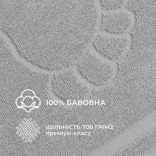 Килимок для ніг у ванну кімнату, 50 x 70 см, щільність 700 г/м2, сірий з ніжками, ТМ IDEIA