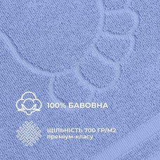 Килимок для ніг у ванну кімнату, 50 x 70 см, щільність 700 г/м2, синій з ніжками, ТМ IDEIA