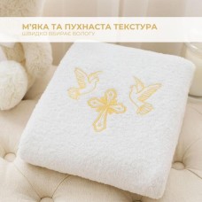 Хрестильна крижма 70 x 140 см, махрова, біла, ТМ PAPAELLA