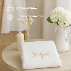 Хрестильна крижма 70 x 140 см, махрова, біла, ТМ PAPAELLA