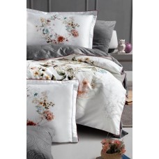 Комплект постільної білизни La Romano 300TC Premium Floral Grey, сатин, євро
