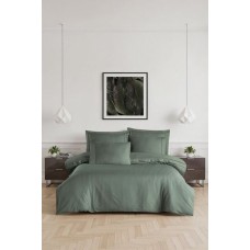 Постільна білизна La Romano Orcella Moonmist Mona Series, євро, сатин Premium 300TC, сіро-зелена