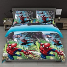 Комплект постільної білизни Spider Man, Людина павук, бязь, блакитний, бірюзовий