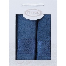 Набір із 2-х махрових рушників Gulcan Cotton Ornament blue Набір із 2-х махрових рушників Gulcan Cotton Ornament blue
