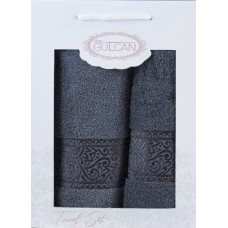 Набір із 2-х махрових рушників Gulcan Cotton Ornament dark-grey Набір із 2-х махрових рушників Gulcan Cotton Ornament dark-grey