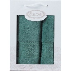 Набір із 2-х махрових рушників Gulcan Cotton Ornament green Набір із 2-х махрових рушників Gulcan Cotton Ornament green