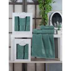 Набір із 2-х махрових рушників Gulcan Cotton Ornament green