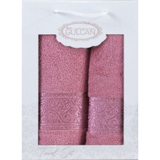 Набір із 2-х махрових рушників Gulcan Cotton Ornament pudra Набір із 2-х махрових рушників Gulcan Cotton Ornament pudra