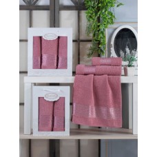 Набір із 2-х махрових рушників Gulcan Cotton Ornament pudra
