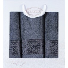 Набір із 3-х махрових рушників Gulcan Cotton Ornament dark-grey Набір із 3-х махрових рушників Gulcan Cotton Ornament dark-grey