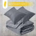 Набір ManMaker євро, ковдра 200 x 220 см і 2 шт подушки 50 x 70 + маска для сну в коробці, сірий, ТМ IDEIA