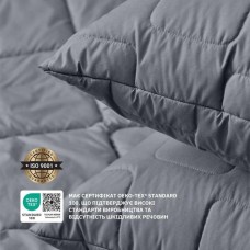 Набір ManMaker євро, ковдра 200 x 220 см і 2 шт подушки 50 x 70 + маска для сну в коробці, сірий, ТМ IDEIA
