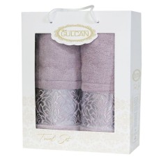 Набір із 2-х махрових рушників Gulcan Cotton Frower Ornament Leylak Набір із 2-х махрових рушників Gulcan Cotton Frower Ornament Leylak