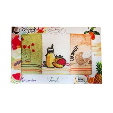 Набір кухонних махрових рушників Gursan 3 шт 30x50 см, Фрукти Organic Fruits (3ka-06) Набір кухонних махрових рушників Gursan 3 шт 30x50 см, Фрукти Organic Fruits (3ka-06)