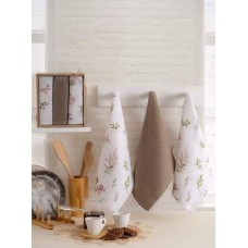 Набір кухонних рушників Nilteks Velora Beige, 3 шт, 40x60 см