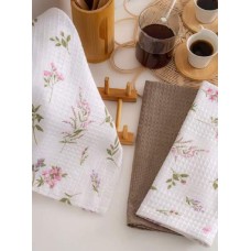 Набір кухонних рушників Nilteks Velora Beige, 3 шт, 40x60 см