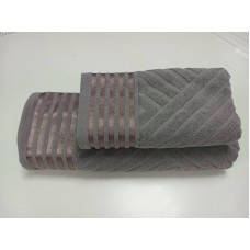 Набір махрових рушників LUX COTTON YENI Баня + Обличчя, 100% Бавовна, Сірий, Туреччина